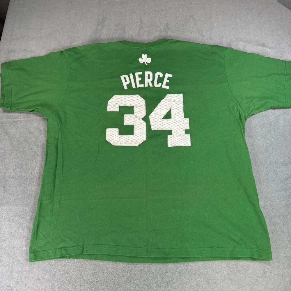 Adidas Boston Celtics Paul Pierce 34 NBA Player T-Shirt Green Mens 2XL XXL